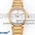 NAUTILUS 7118 LADIES RG PPF 1:1 BEST EDITION WHITE DIAL DIAMONDS BEZEL ON RG BRACELET 324CS