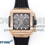 Square Bang Unico 42mm RG BBF 1:1 Best Edition Skeleton Dial on Black Rubber Strap A1280
