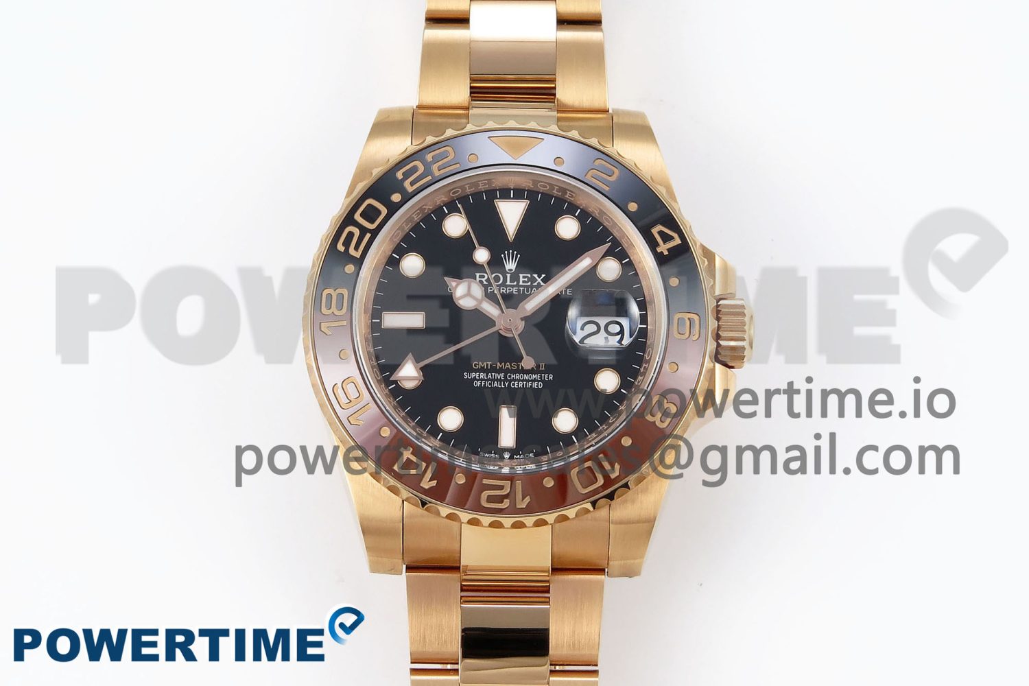 GMT-Master II 126715 CHNR Black/Brown Ceramic Clean Factory 1:1 Best Edition on RG Bracelet DD3285 - Image 1