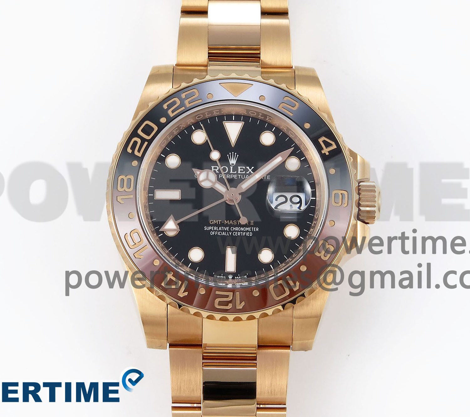 GMT-Master II 126715 CHNR Black/Brown Ceramic Clean Factory 1:1 Best Edition on RG Bracelet DD3285