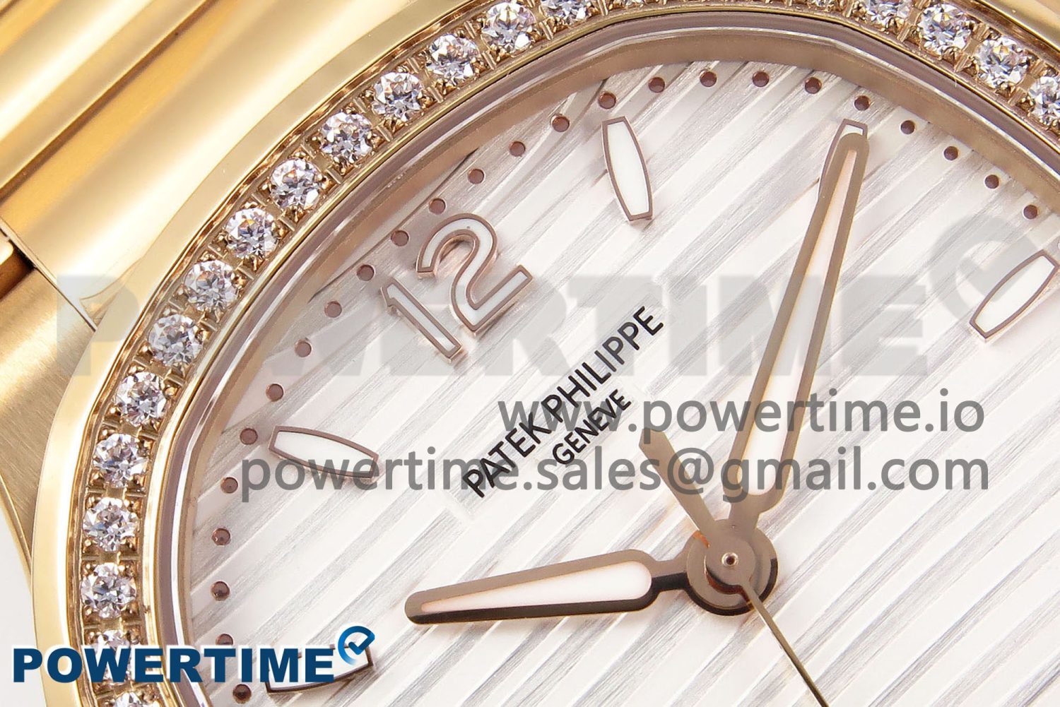 NAUTILUS 7118 LADIES RG PPF 1:1 BEST EDITION WHITE DIAL DIAMONDS BEZEL ON RG BRACELET 324CS - Image 4
