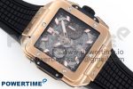 Square Bang Unico 42mm RG BBF 1:1 Best Edition Skeleton Dial on Black Rubber Strap A1280 - Image 3
