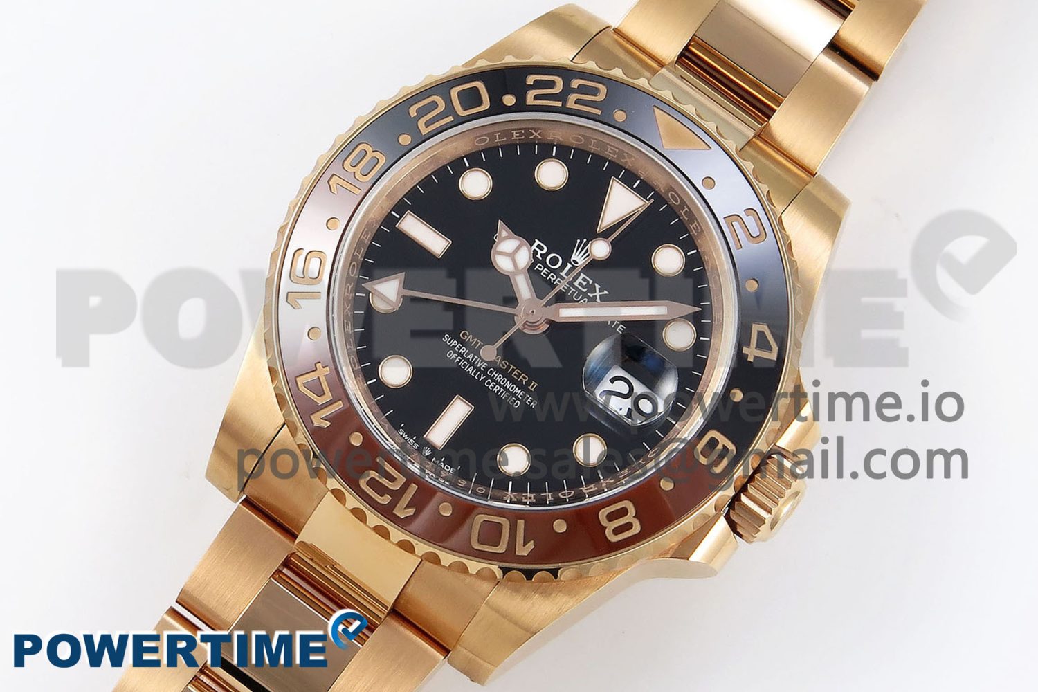 GMT-Master II 126715 CHNR Black/Brown Ceramic Clean Factory 1:1 Best Edition on RG Bracelet DD3285 - Image 2