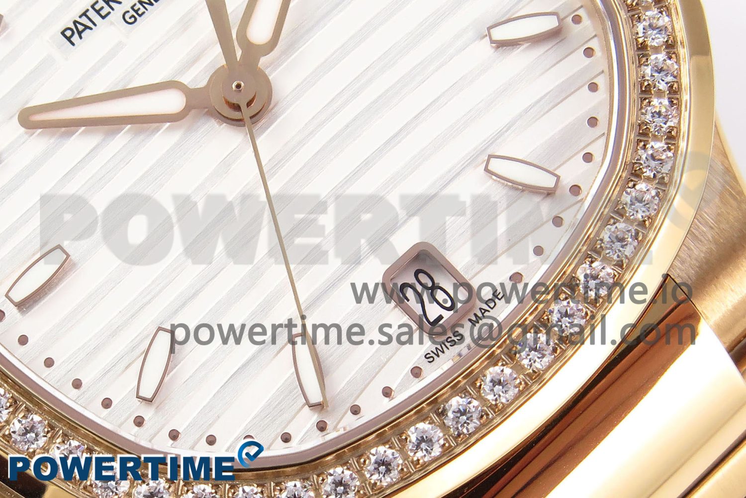 NAUTILUS 7118 LADIES RG PPF 1:1 BEST EDITION WHITE DIAL DIAMONDS BEZEL ON RG BRACELET 324CS - Image 5