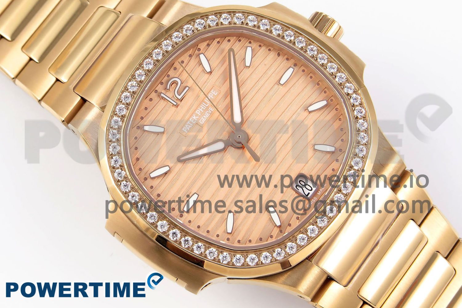 NAUTILUS 7118 LADIES RG PPF 1:1 BEST EDITION RG DIAL DIAMONDS BEZEL ON RG BRACELET 324CS - Image 3