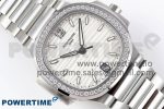 NAUTILUS 7118 LADIES SS PPF 1:1 BEST EDITION WHITE DIAL DIAMONDS BEZEL ON SS BRACELET 324CS - Image 3