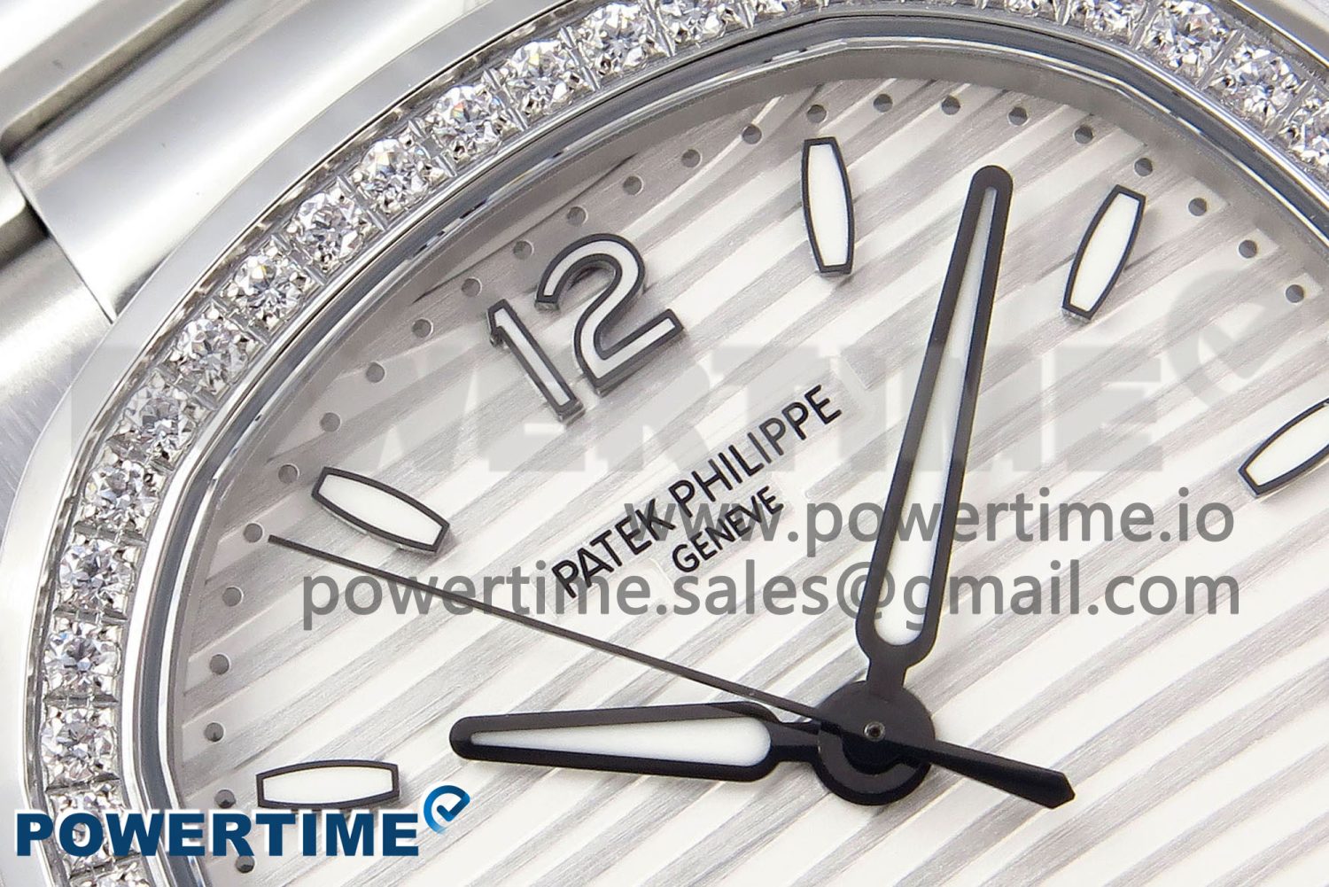NAUTILUS 7118 LADIES SS PPF 1:1 BEST EDITION WHITE DIAL DIAMONDS BEZEL ON SS BRACELET 324CS - Image 4