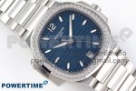 NAUTILUS 7118 LADIES SS PPF 1:1 BEST EDITION BLUE DIAL DIAMONDS BEZEL ON SS BRACELET 324CS - Image 3