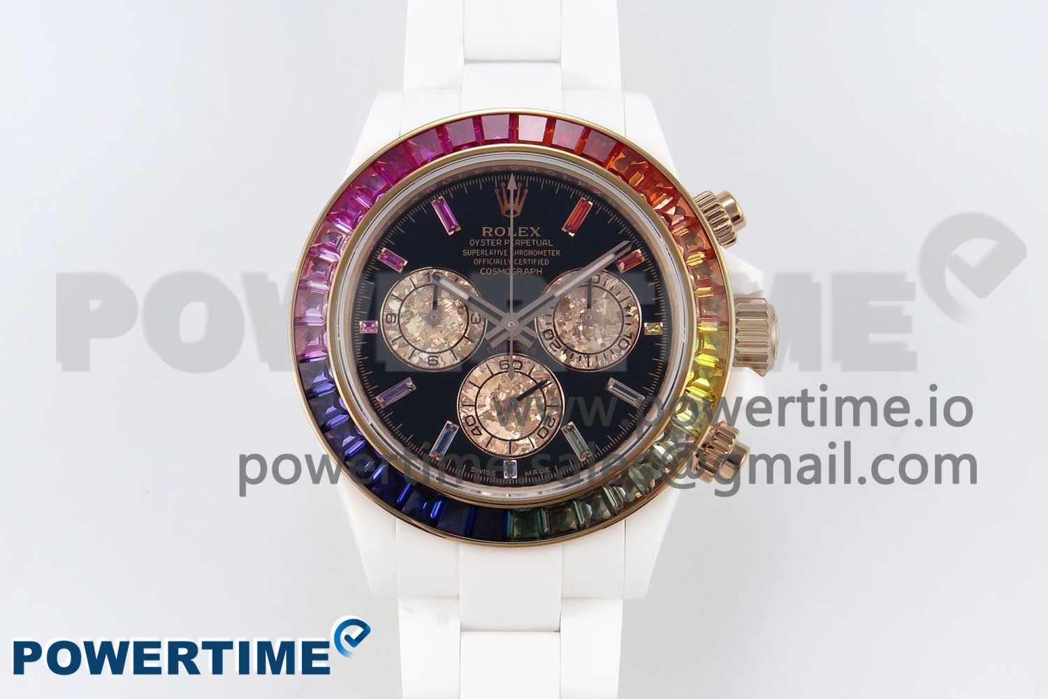 Rolex Daytona Rainbow 40mm Cer/Cer Black Dial NOOB SA4130 Super Clone - Image 1