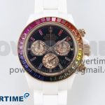 Rolex Daytona Rainbow 40mm Cer/Cer Black Dial NOOB SA4130 Super Clone