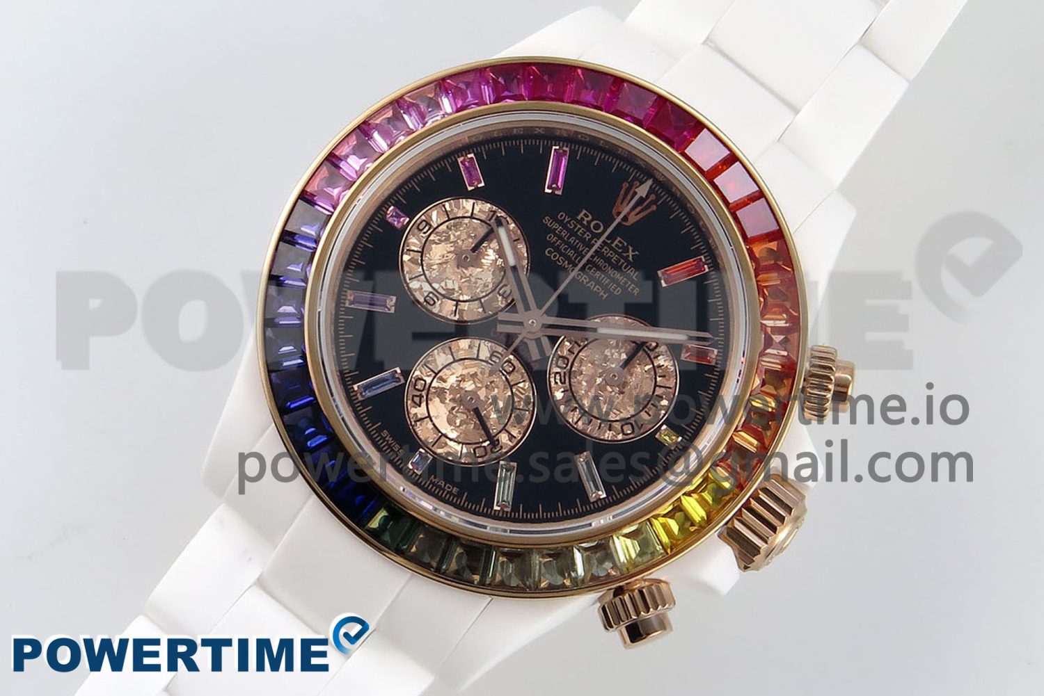 Rolex Daytona Rainbow 40mm Cer/Cer Black Dial NOOB SA4130 Super Clone - Image 2