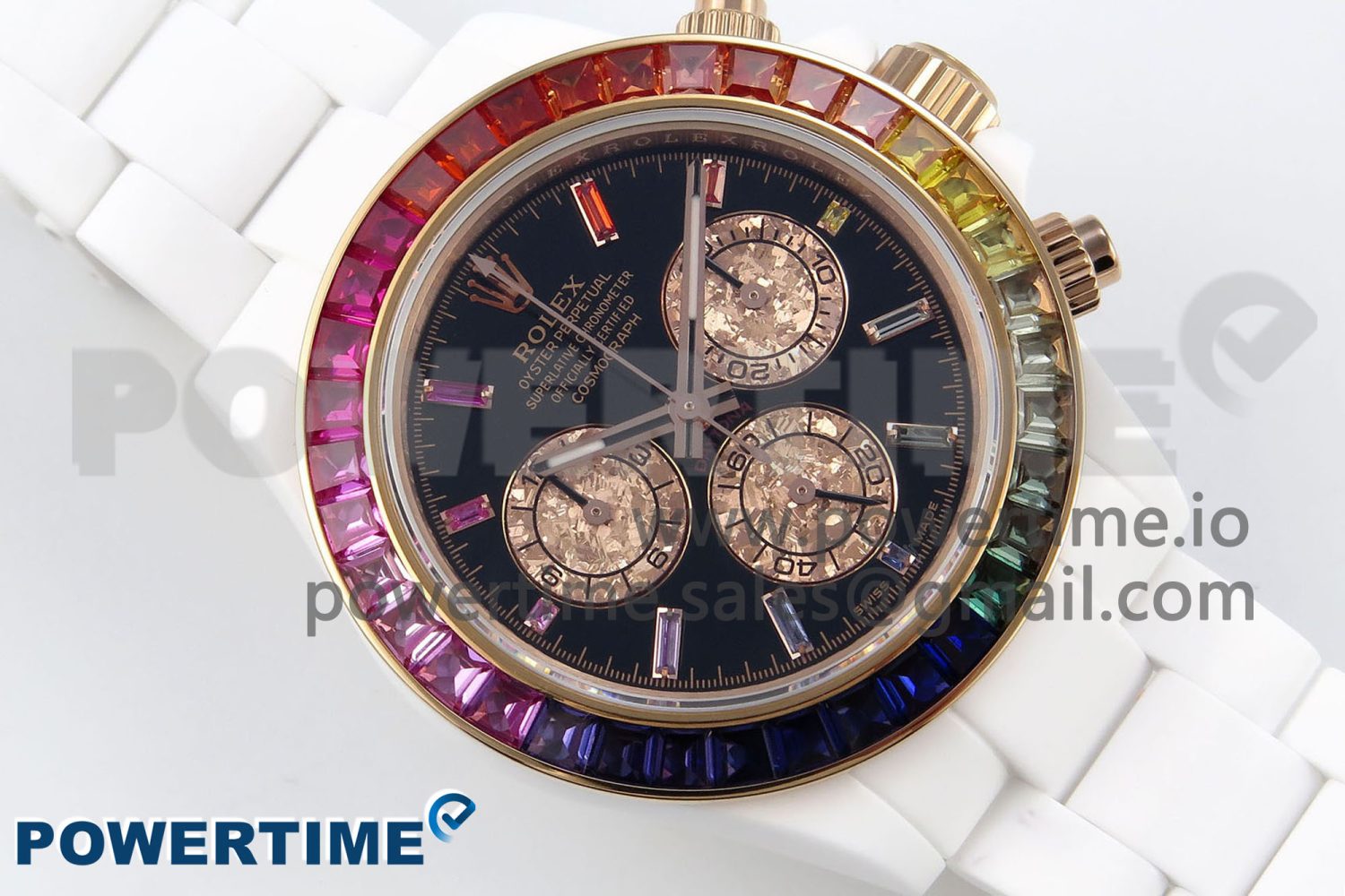 Rolex Daytona Rainbow 40mm Cer/Cer Black Dial NOOB SA4130 Super Clone - Image 3