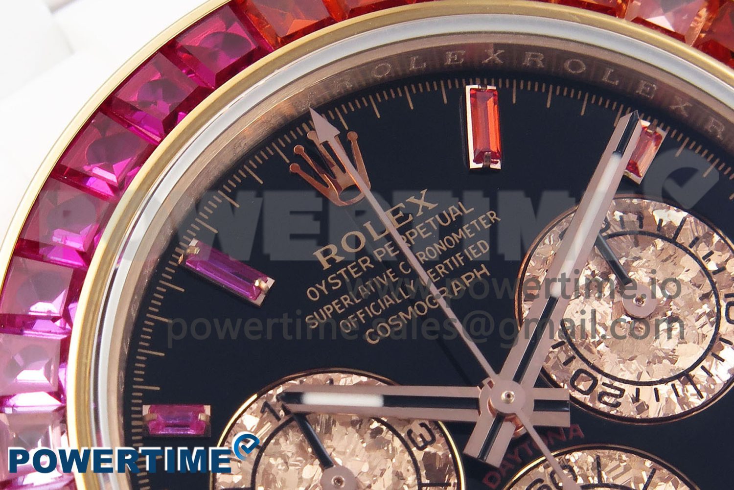 Rolex Daytona Rainbow 40mm Cer/Cer Black Dial NOOB SA4130 Super Clone - Image 4