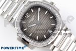 NAUTILUS 7118 LADIES SS PPF 1:1 BEST EDITION BROWN DIAL DIAMONDS BEZEL ON SS BRACELET 324CS - Image 3
