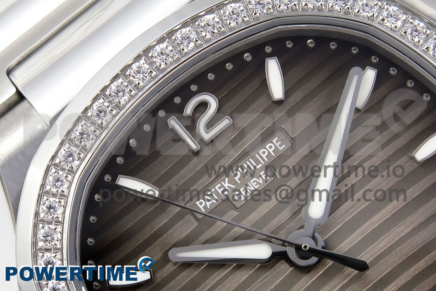 NAUTILUS 7118 LADIES SS PPF 1:1 BEST EDITION BROWN DIAL DIAMONDS BEZEL ON SS BRACELET 324CS - Image 4