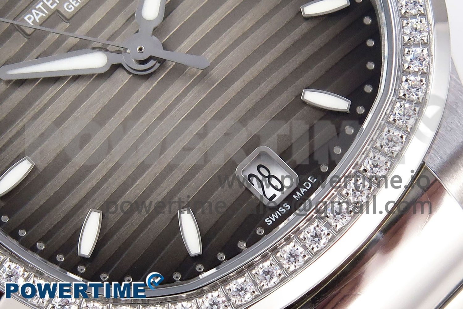 NAUTILUS 7118 LADIES SS PPF 1:1 BEST EDITION BROWN DIAL DIAMONDS BEZEL ON SS BRACELET 324CS - Image 5