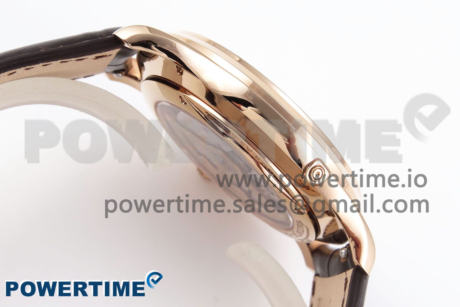 Master Ultra Thin Moon RG APSF 1:1 Best Edition White Dial on Brown Leather Strap SA925 Super Clone - Image 7