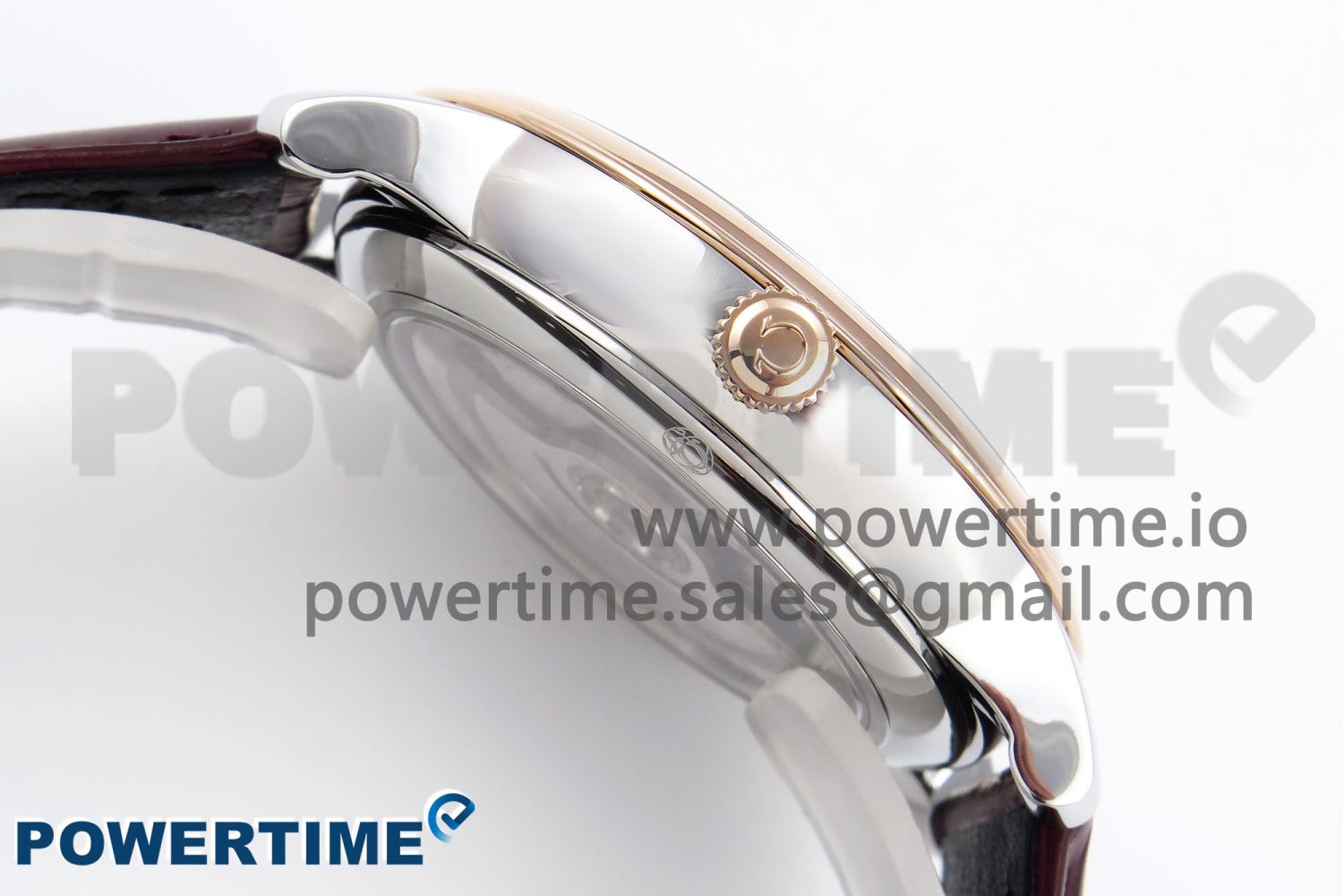 De Ville Date RG MKF 1:1 Best Edition White Dial Roman Marker on Brown Leather Strap A8800 - Image 6