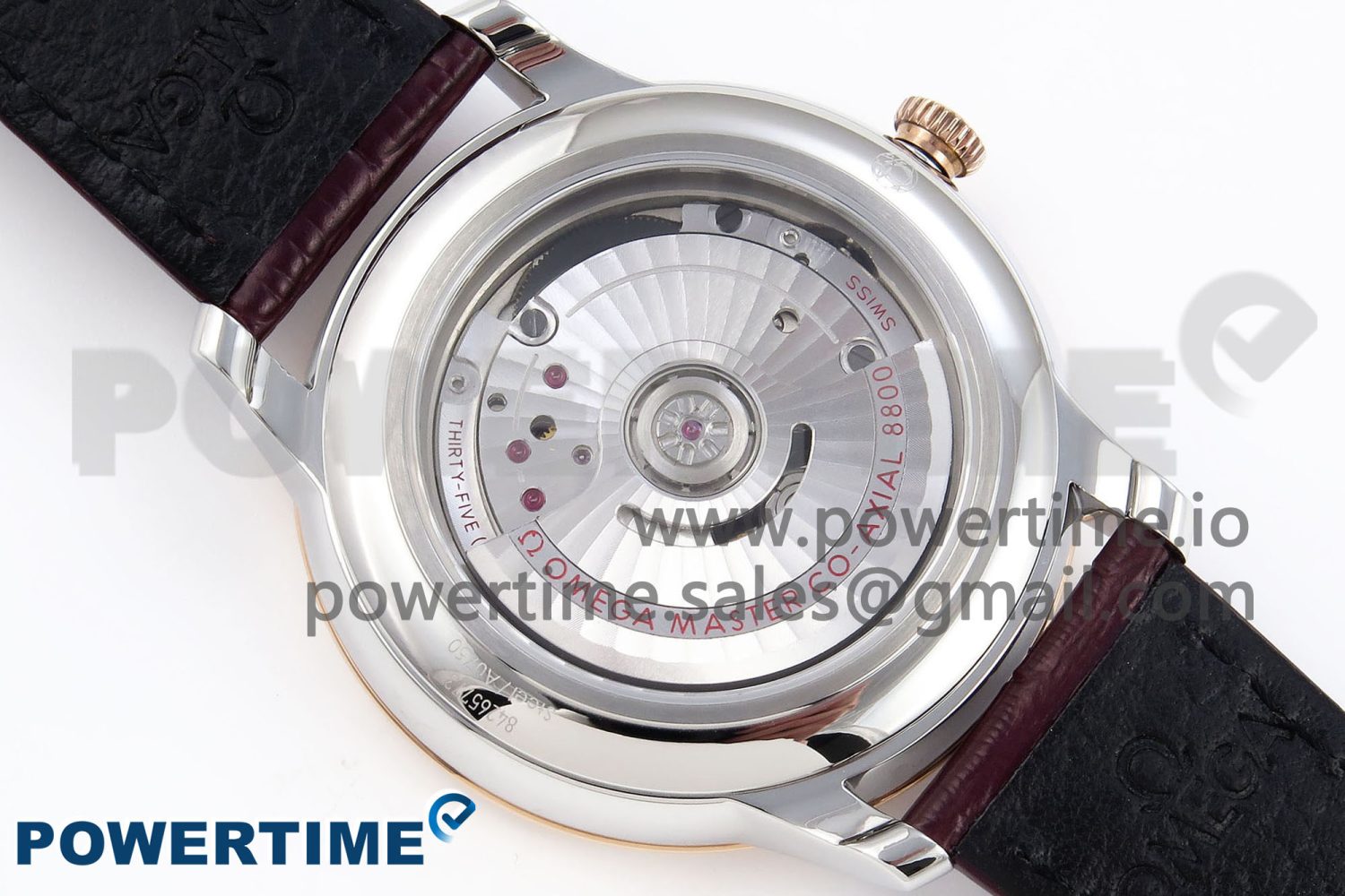 De Ville Date RG MKF 1:1 Best Edition White Dial Roman Marker on Brown Leather Strap A8800 - Image 8