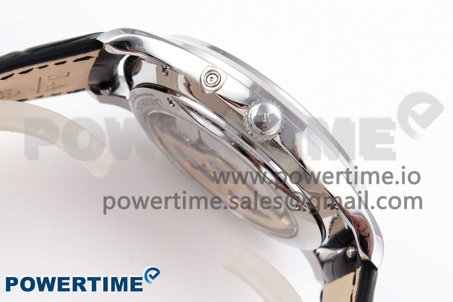 Master Ultra Thin Moon SS APSF 1:1 Best Edition Black Dial on Black Leather Strap SA925 Super Clone - Image 6
