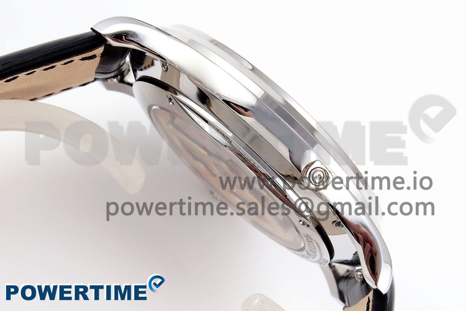 Master Ultra Thin Moon SS APSF 1:1 Best Edition Blue Dial on Black Leather Strap SA925 Super Clone - Image 7