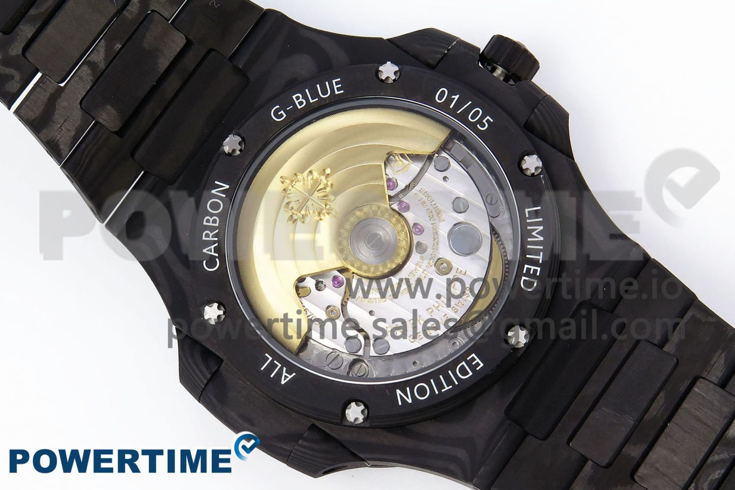 NAUTILUS 5711 DIW CARBON DIWF 1:1 BEST EDITION BLACK/BLUE TEXTURED DIAL ON CARBON BRACELET 324CS - Image 9