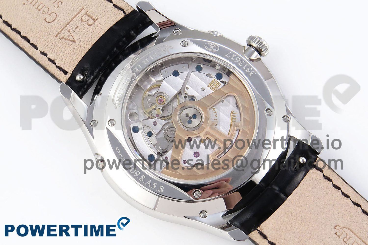 Master Ultra Thin Moon SS APSF 1:1 Best Edition Black Dial on Black Leather Strap SA925 Super Clone - Image 9