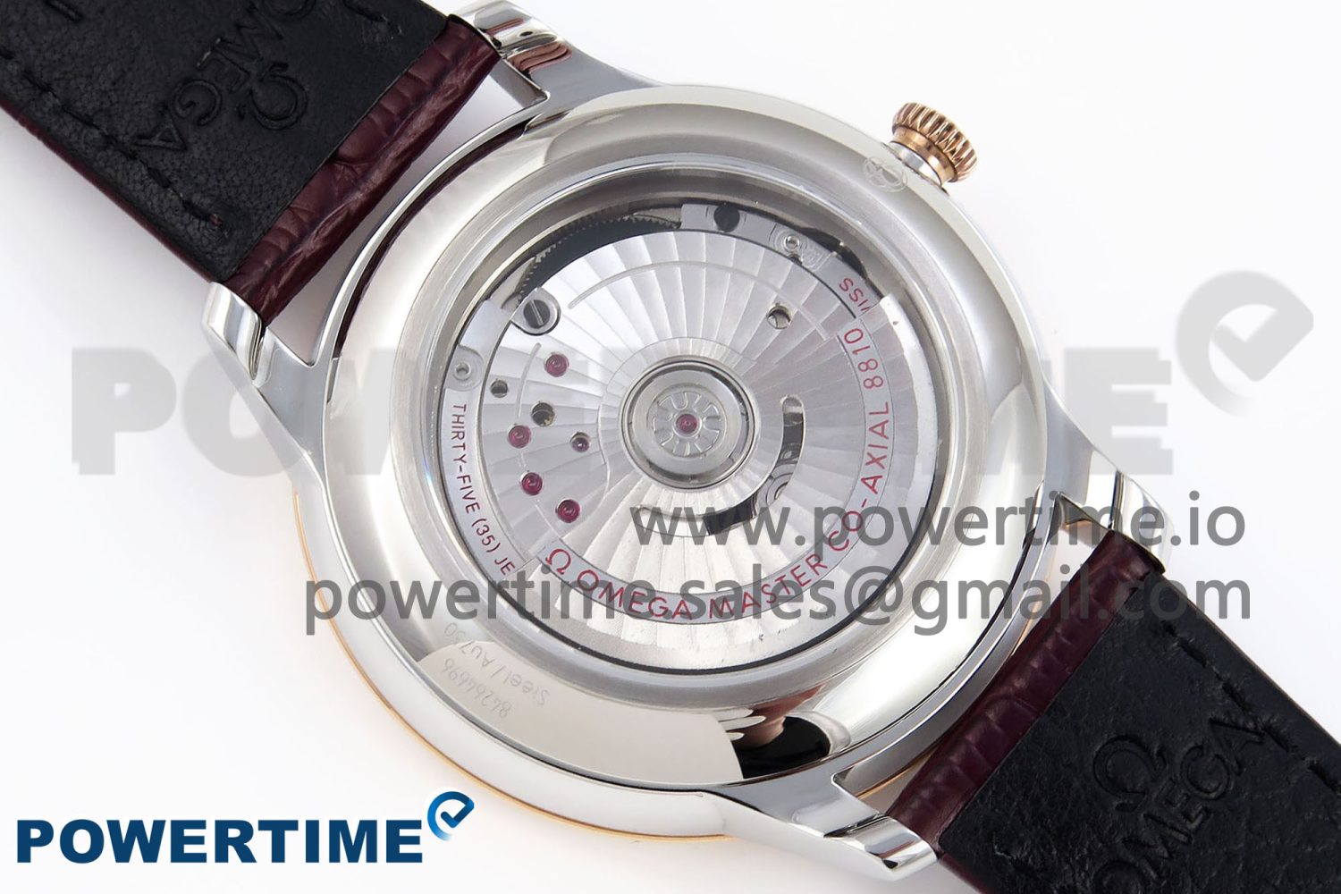 De Ville Date RG MKF 1:1 Best Edition Brown Textured Dial Diamonds Marker on Brown Leather Strap A8800 - Image 9