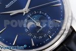 Master Ultra Thin Moon SS APSF 1:1 Best Edition Blue Dial on Black Leather Strap SA925 Super Clone - Image 5