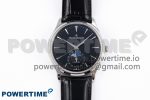 Master Ultra Thin Moon SS APSF 1:1 Best Edition Black Dial on Black Leather Strap SA925 Super Clone