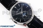 Master Ultra Thin Moon SS APSF 1:1 Best Edition Black Dial on Black Leather Strap SA925 Super Clone - Image 3
