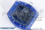 RM53-02 BLUE TRANSPARENT TOURBILLON RMF BEST EDITION SKELETON DIAL ON WHITE RUBBER STRAP V2 - Image 8