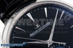 Master Ultra Thin Moon SS APSF 1:1 Best Edition Black Dial on Black Leather Strap SA925 Super Clone - Image 4
