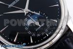 Master Ultra Thin Moon SS APSF 1:1 Best Edition Black Dial on Black Leather Strap SA925 Super Clone - Image 5