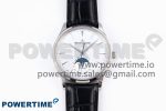 Master Ultra Thin Moon SS APSF 1:1 Best Edition Silver Dial on Black Leather Strap SA925 Super Clone
