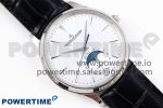 Master Ultra Thin Moon SS APSF 1:1 Best Edition Silver Dial on Black Leather Strap SA925 Super Clone - Image 3