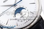 Master Ultra Thin Moon SS APSF 1:1 Best Edition Silver Dial on Black Leather Strap SA925 Super Clone - Image 5