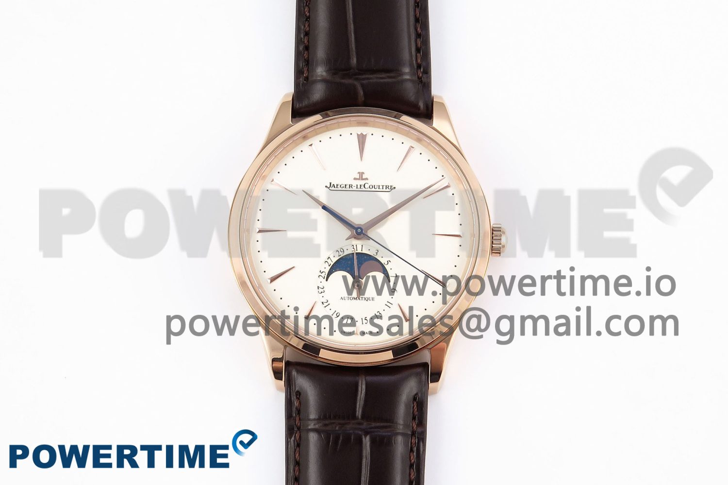 Master Ultra Thin Moon RG APSF 1:1 Best Edition White Dial on Brown Leather Strap SA925 Super Clone - Image 1