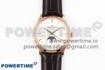 Master Ultra Thin Moon RG APSF 1:1 Best Edition White Dial on Brown Leather Strap SA925 Super Clone