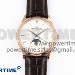 Master Ultra Thin Moon RG APSF 1:1 Best Edition White Dial on Brown Leather Strap SA925 Super Clone