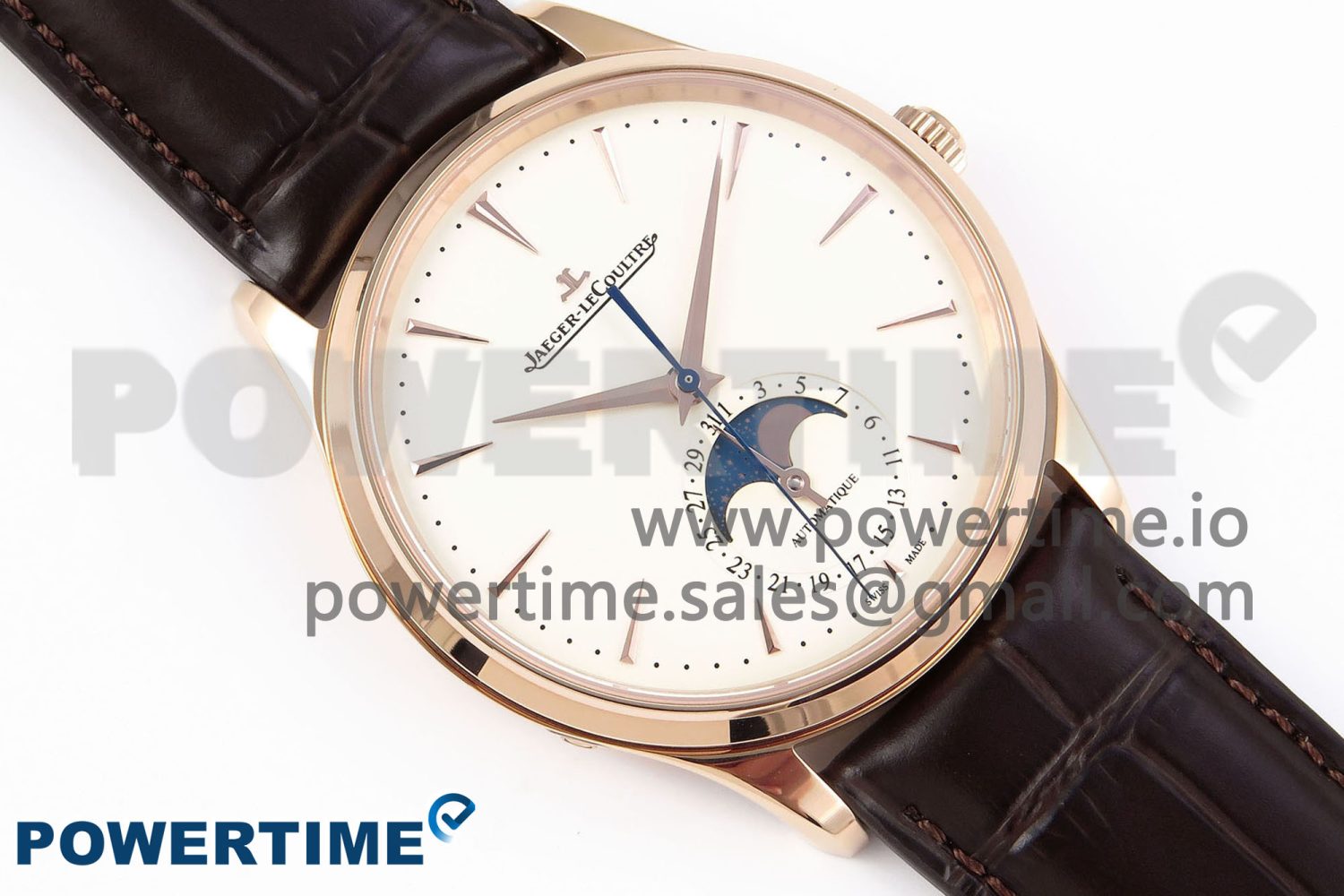 Master Ultra Thin Moon RG APSF 1:1 Best Edition White Dial on Brown Leather Strap SA925 Super Clone - Image 3