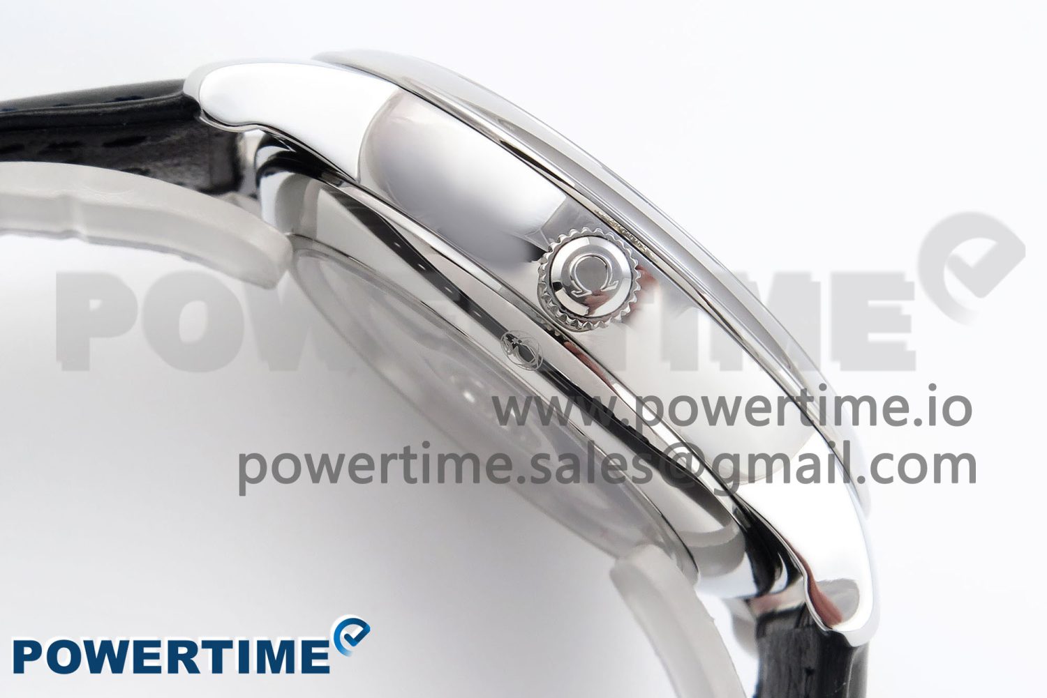 De Ville Date SS MKF 1:1 Best Edition White Dial Roman Marker on Black Leather Strap A8800 - Image 6