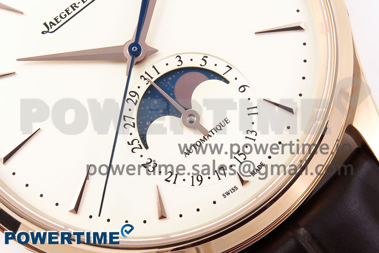 Master Ultra Thin Moon RG APSF 1:1 Best Edition White Dial on Brown Leather Strap SA925 Super Clone - Image 5