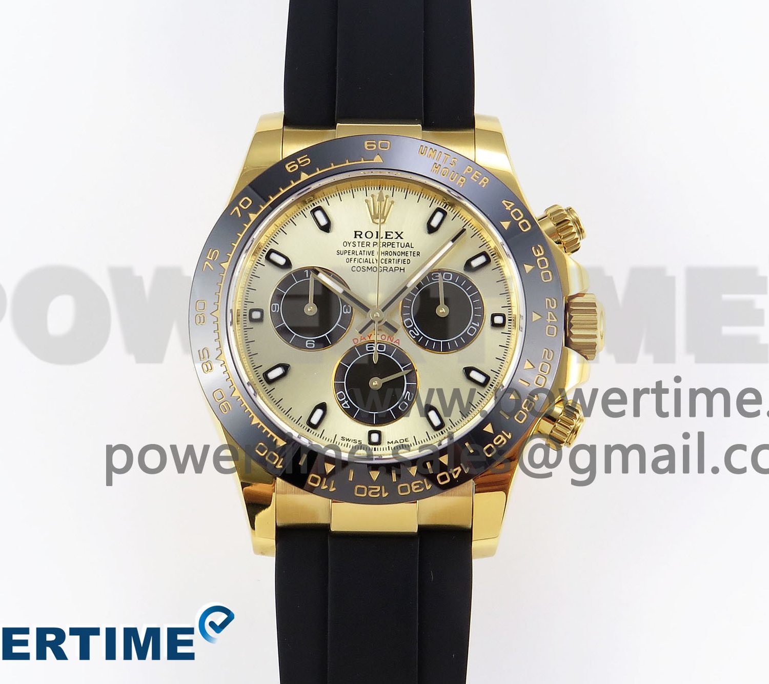 Daytona 116518 APSF 1:1 Best Edition YG/Black Dial on Oysterflex Rubber Strap SH4130