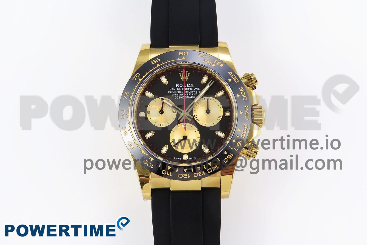 Daytona 116518 APSF 1:1 Best Edition Black/YG Dial on Oysterflex Rubber Strap SH4130 - Image 1
