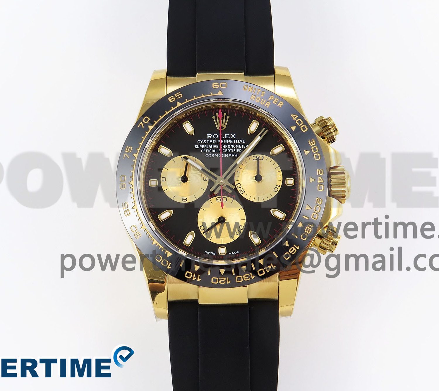 Daytona 116518 APSF 1:1 Best Edition Black/YG Dial on Oysterflex Rubber Strap SH4130