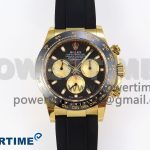 Daytona 116518 APSF 1:1 Best Edition Black/YG Dial on Oysterflex Rubber Strap SH4130