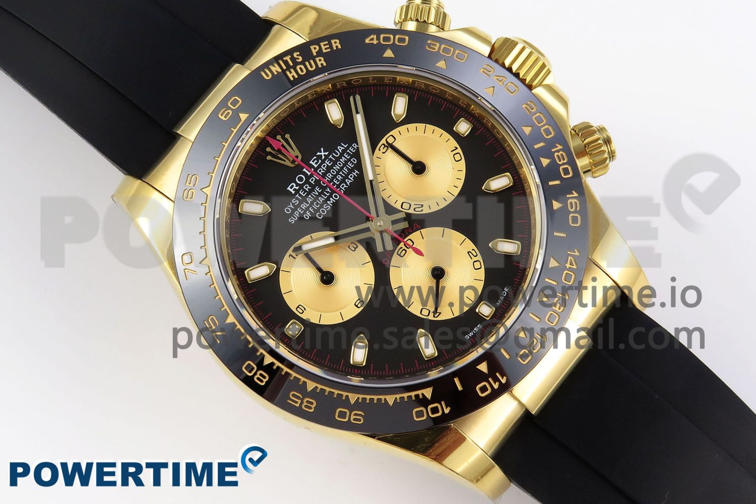 Daytona 116518 APSF 1:1 Best Edition Black/YG Dial on Oysterflex Rubber Strap SH4130 - Image 3