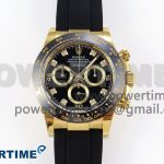 Daytona 116518 APSF 1:1 Best Edition Black Diamonds Dial on Oysterflex Rubber Strap SH4130
