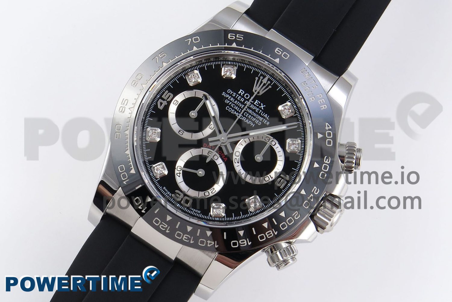 Daytona 116519 APSF 1:1 Best Edition Black Diamonds Dial on Oysterflex Rubber Strap SH4130 - Image 2